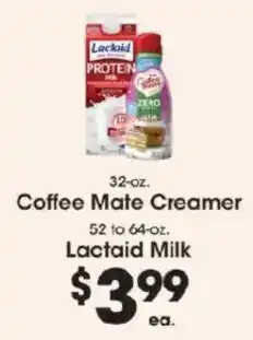 Price Rite Coffee Mate Creamer Lactaid Milk offer