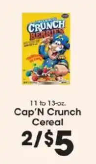 Price Rite Cap'n Crunch Cereal offer