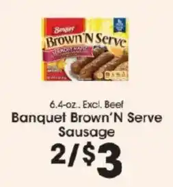 Price Rite Banquet Brown'n Serve Sausage offer