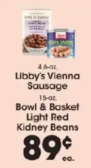 Price Rite Libby's Vienna Sausage Bowl & Basket Red Kidney Beans offer