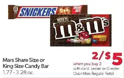 Family Fresh Market Mars Share Size or King Size Candy Bar offer