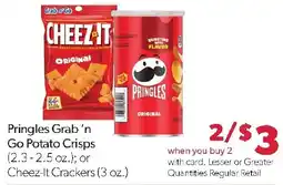 Family Fresh Market Pringles Grab 'n Go Potato Crisps or Cheez-It Crackers offer