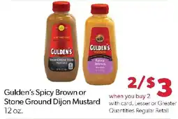 Family Fresh Market Gulden's Spicy Brown or Stone Ground Dijon Mustard offer