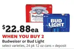 Fareway Budweiser or Bud Light offer