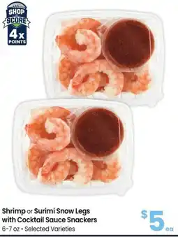 Safeway Shrimp or Surimi Snow Legs with Cocktail Sauce Snackers offer