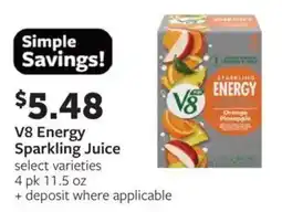 Fareway V8 Energy Sparkling Juice offer