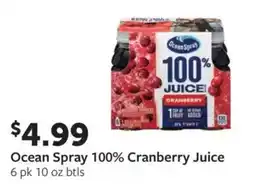 Fareway Ocean Spray 100% Cranberry Juice offer