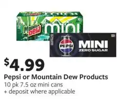 Fareway Pepsi or Mountain Dew Products offer
