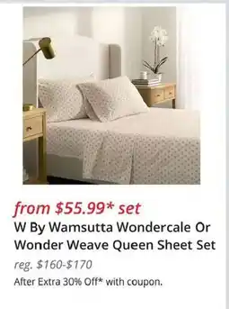 JC Penney W By Wamsutta Wondercale Or Wonder Weave Queen Sheet Set offer