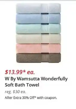 JC Penney W By Wamsutta wonderfully soft bath towel offer