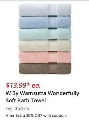 JC Penney W By Wamsutta wonderfully soft bath towel offer