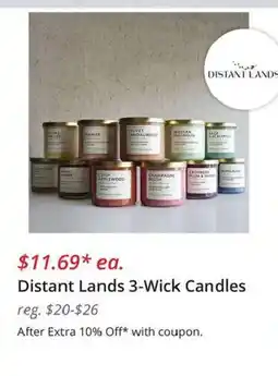 JC Penney Distant Lands 3-Wick Candles offer