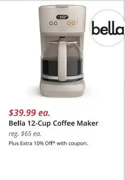JC Penney Bella 12-Cup Coffee Maker offer