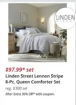 JC Penney Linden Street Lennon Stripe 8-Pc. Queen Comforter Set offer