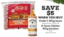 Fareway Kinder's Wing Sauce & Tyson Chicken Wing Sections offer