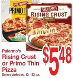 Super Saver Palermo's Rising Crust or Primo Thin Pizza offer
