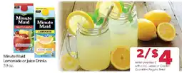 Family Fresh Market Minute Maid Lemonade or Juice Drinks offer