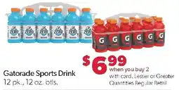 Family Fresh Market Gatorade Sports Drink offer
