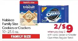 Family Fresh Market Nabisco Family Size Cookies or Crackers offer
