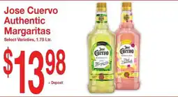Super Saver Jose Cuervo authentic margaritas offer