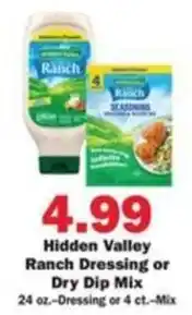 Schnucks Hidden Valley Ranch Dressing or Dry Dip Mix offer