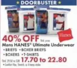 Boscov's Mens Hanes Ultimate Underwear offer