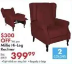 Boscov's Millie Hi-Leg Recliner offer