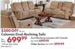 Boscov's Coleman Dual-Reclining Sofa offer