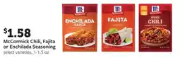 Fareway McCormick Chili, Fajita or Enchilada Seasoning offer