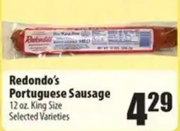 Times Supermarkets Redondo's Portuguese Sausage offer