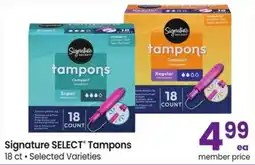 Safeway Signature Select Tampons offer