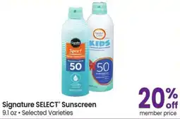 Safeway Signature Select Sunscreen offer