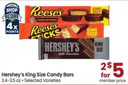 Safeway Hershey's King Size Candy Bars offer