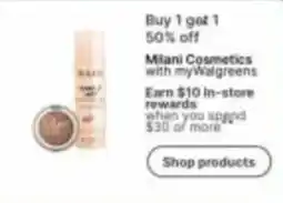 Walgreens Milani Cosmetics offer