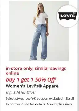 JC Penney Women's Levi's® Apparel offer