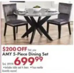 Boscov's Amy 5-Piece Dining Set offer