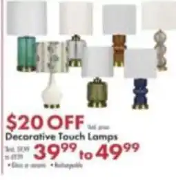 Boscov's Decorative Touch Lamps offer