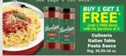 Schnucks Culinaria Italian Table Pasta Sauce offer