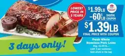 Schnucks Fresh Whole Boneless Pork Loins offer
