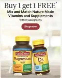Walgreens Nature Made Magnesium and D3 offer
