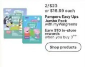 Walgreens Pampers Easy Ups Jumbo Pack with myWalgreens offer