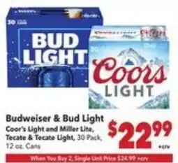 Vallarta Supermarkets Budweiser & Bud Light offer