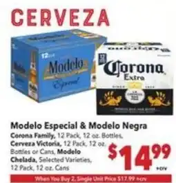 Vallarta Supermarkets Modelo Especial & Modelo Negra offer