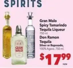 Vallarta Supermarkets Gran Malo Spicy Tamarindo Tequila Liqueur, Don Ramon Tequila offer
