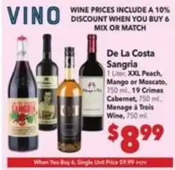 Vallarta Supermarkets De La Costa Sangria offer