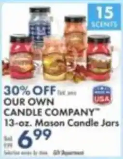Boscov's Our Own Candle Company Mason Candle Jars offer