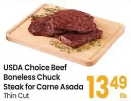 Safeway Usda choice beef boneless chuck steak for carne asada thin cut offer