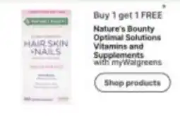 Walgreens Nature's Bounty Optimal Solutions Vitamins and Supplements offer