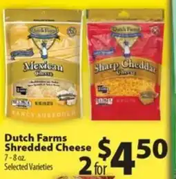 Times Supermarkets Dutch Farms Shredded Cheese offer