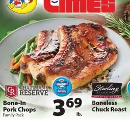 Times Supermarkets Chairman's Reserve Bone-In Pork Chops offer
